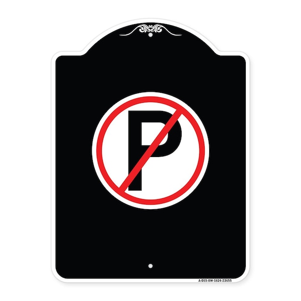 Signmission No Parking Symbol Heavy-Gauge Aluminum Architectural Sign, 24" x 18", BW-1824-23655 A-DES-BW-1824-23655 - main